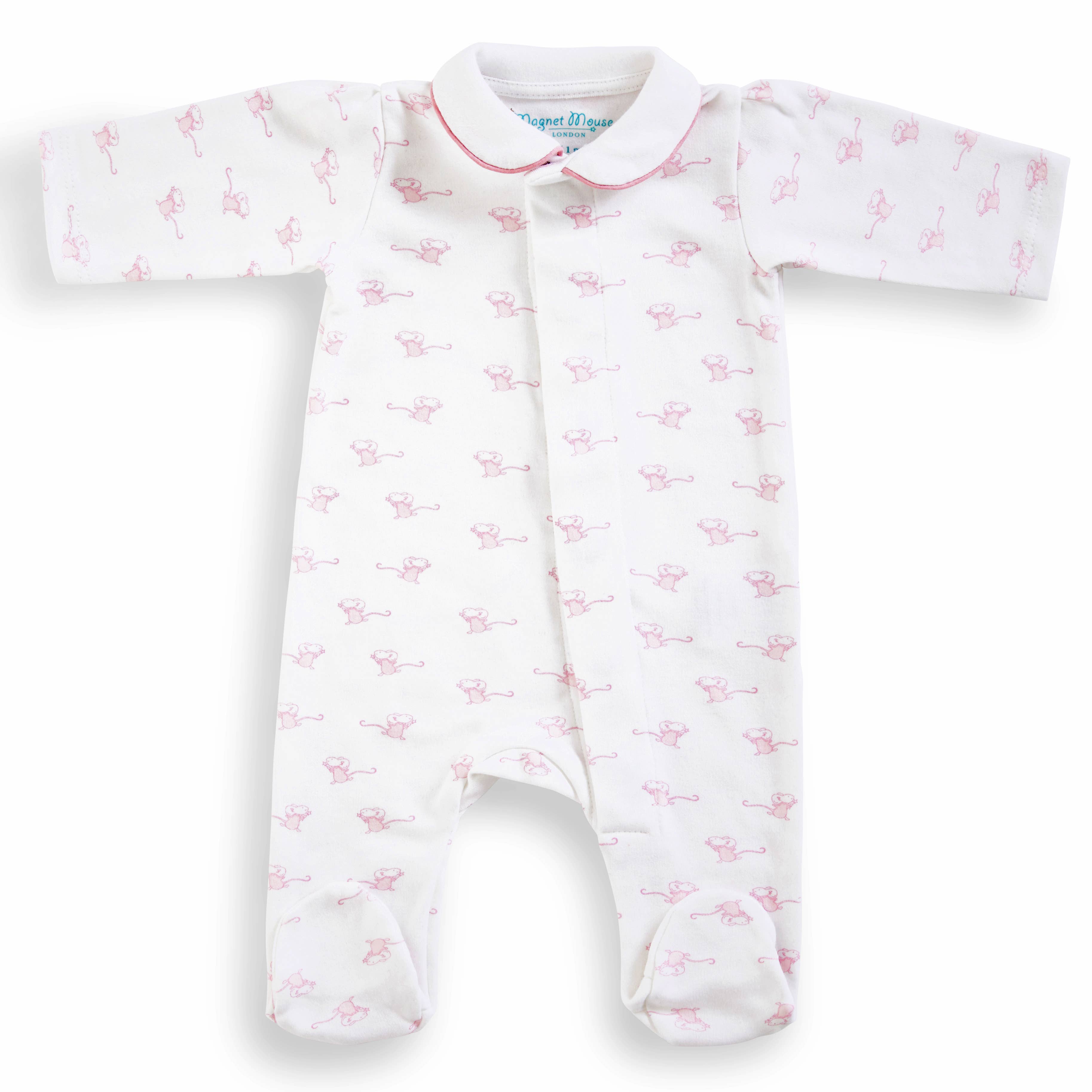 Blue Mouse Baby Boy Onesie luxury newborn cotton UK