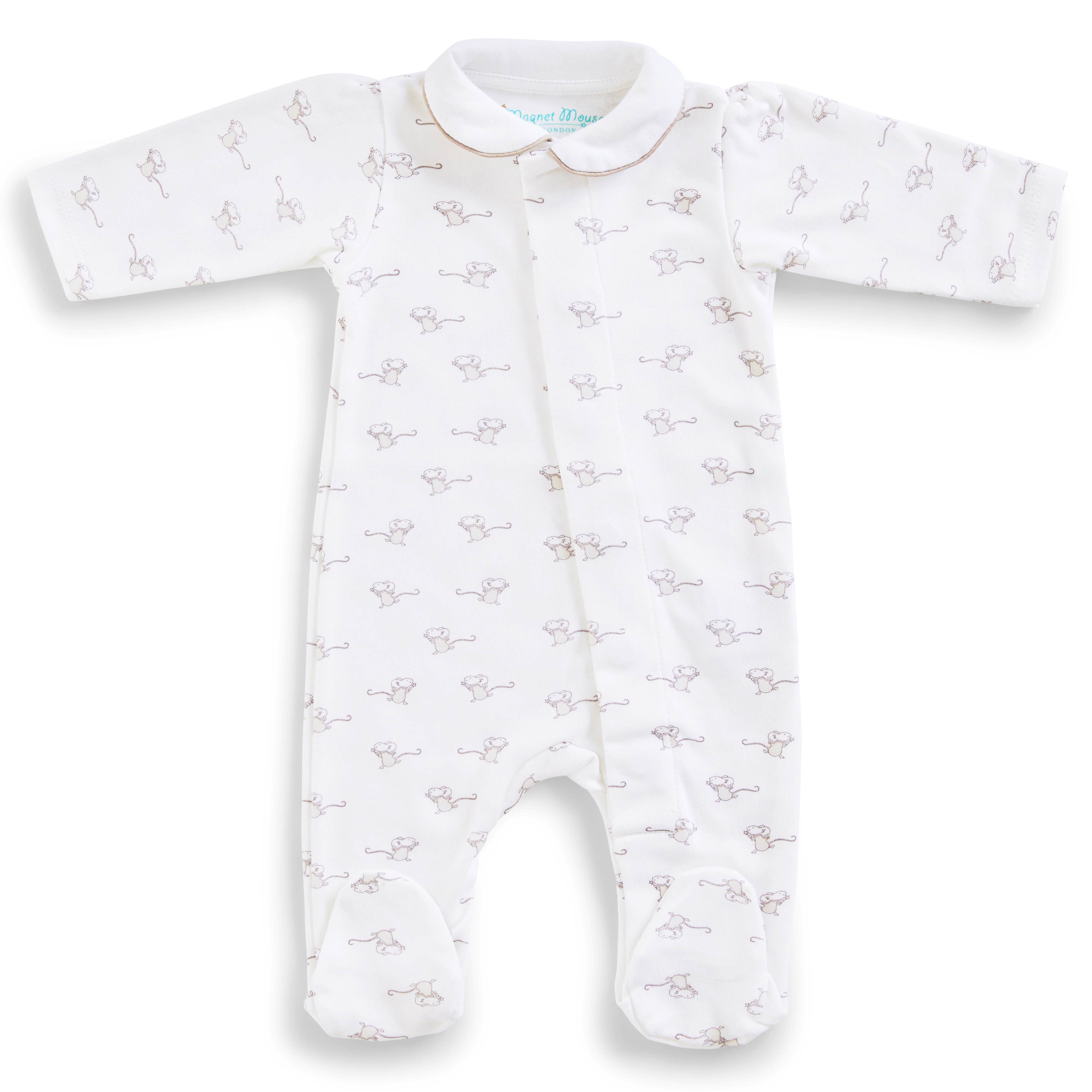 Blue Mouse Baby Boy Onesie luxury newborn cotton UK