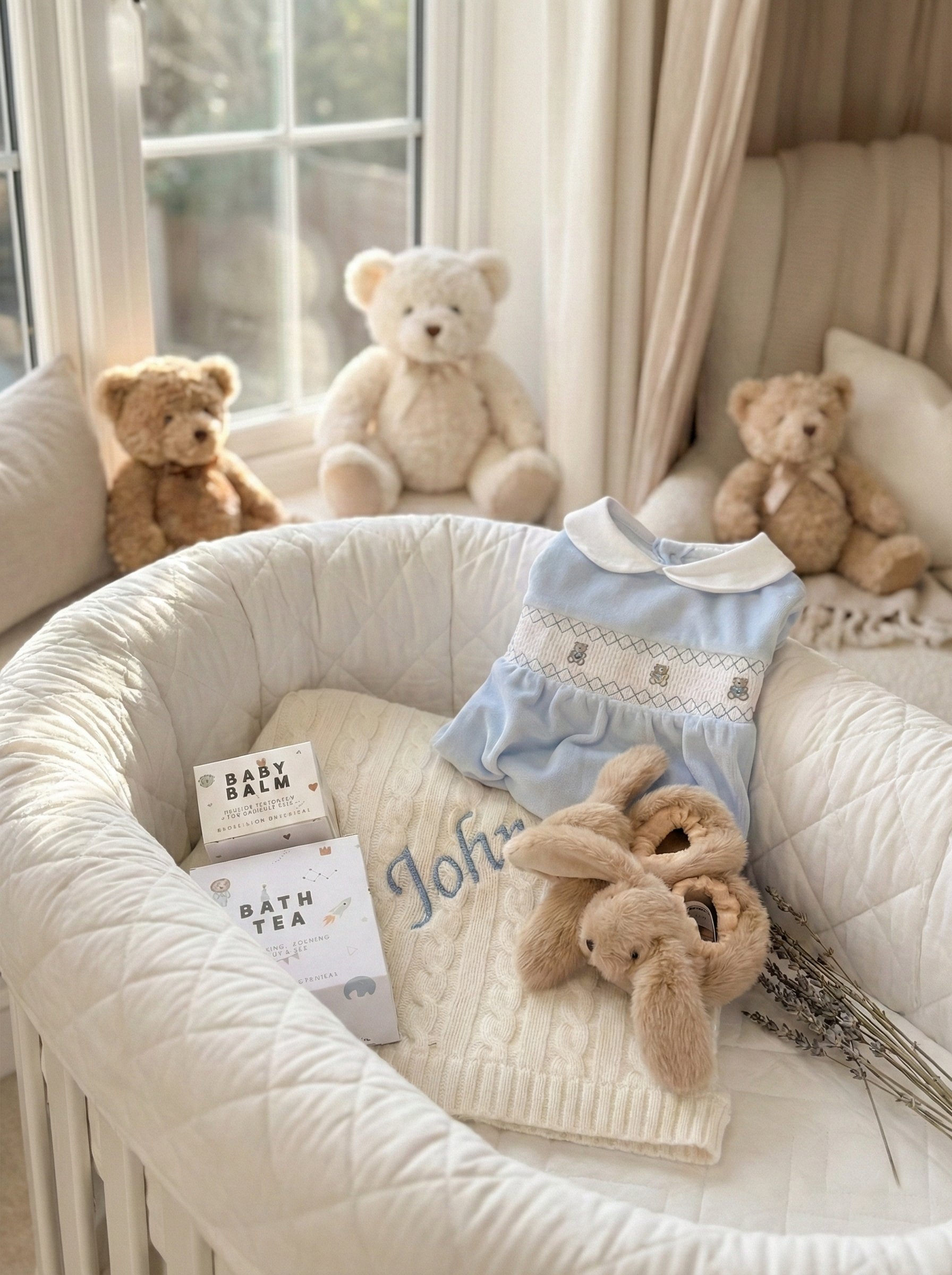 The Blue Baby Shower Gift Box - including Cashmere Baby Blanket