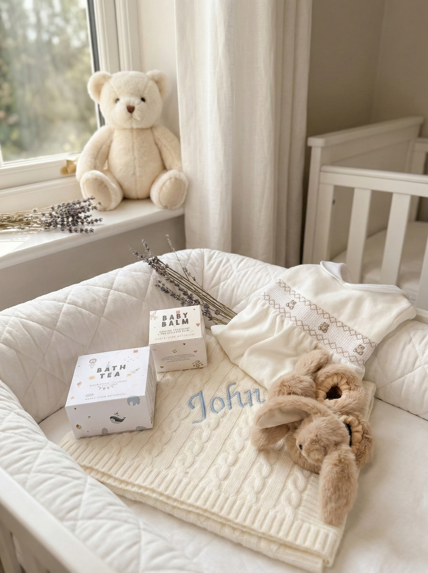 The Ivory Baby Shower Gift Box - including Cashmere Baby Blanket