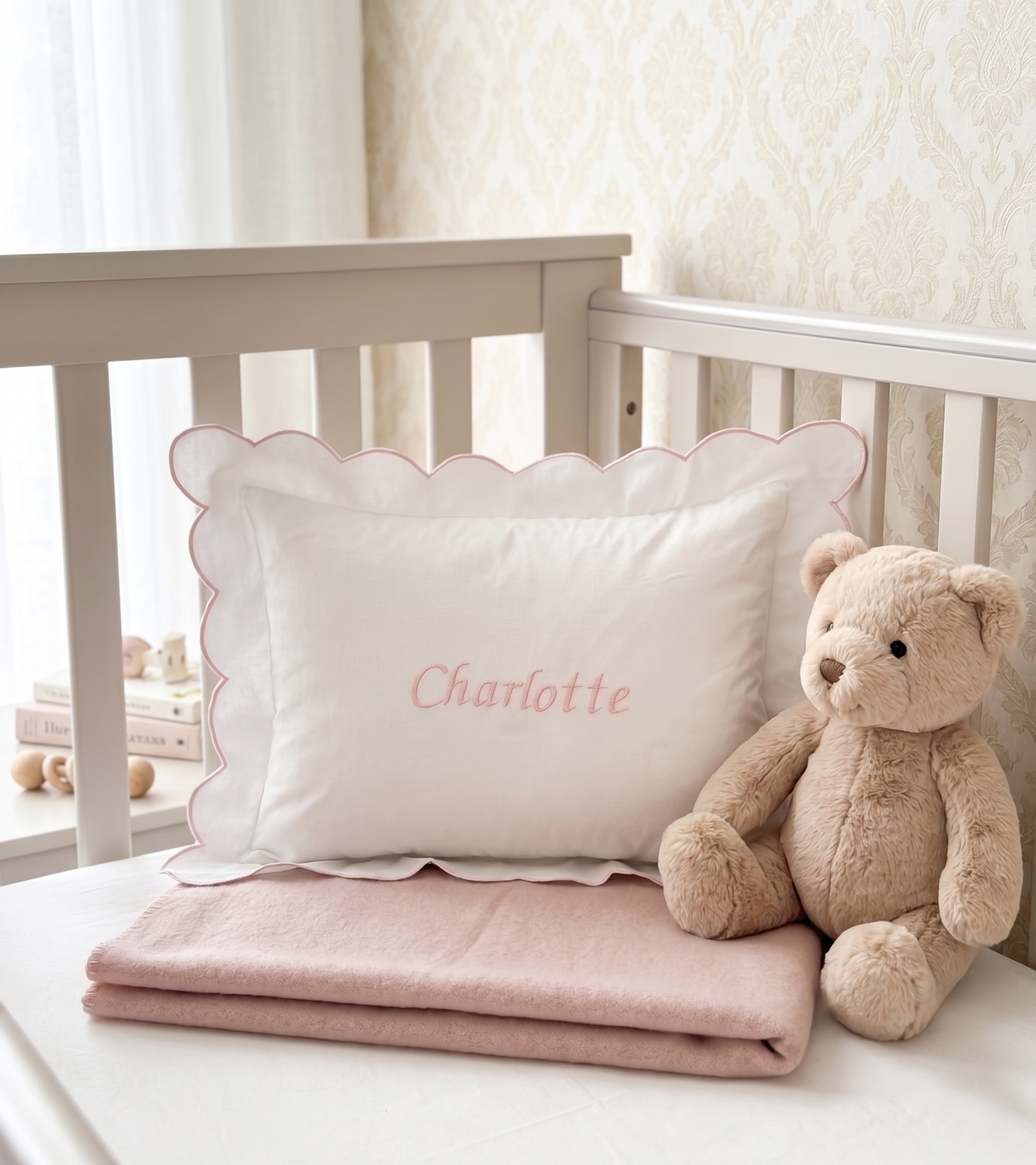 Personalised Name Baby Pillowcase - Cotton Keepsake (30x40cm)