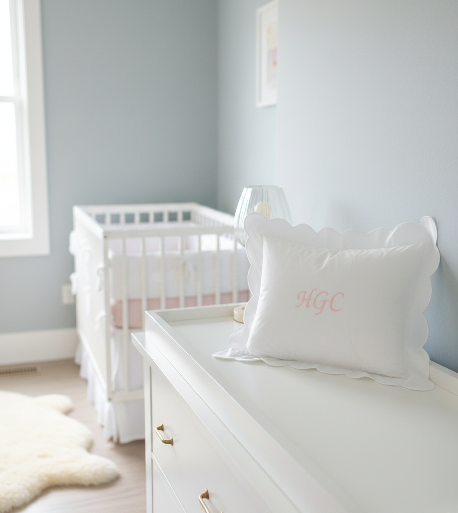 Embroidered Initial Monogram Baby Pillow