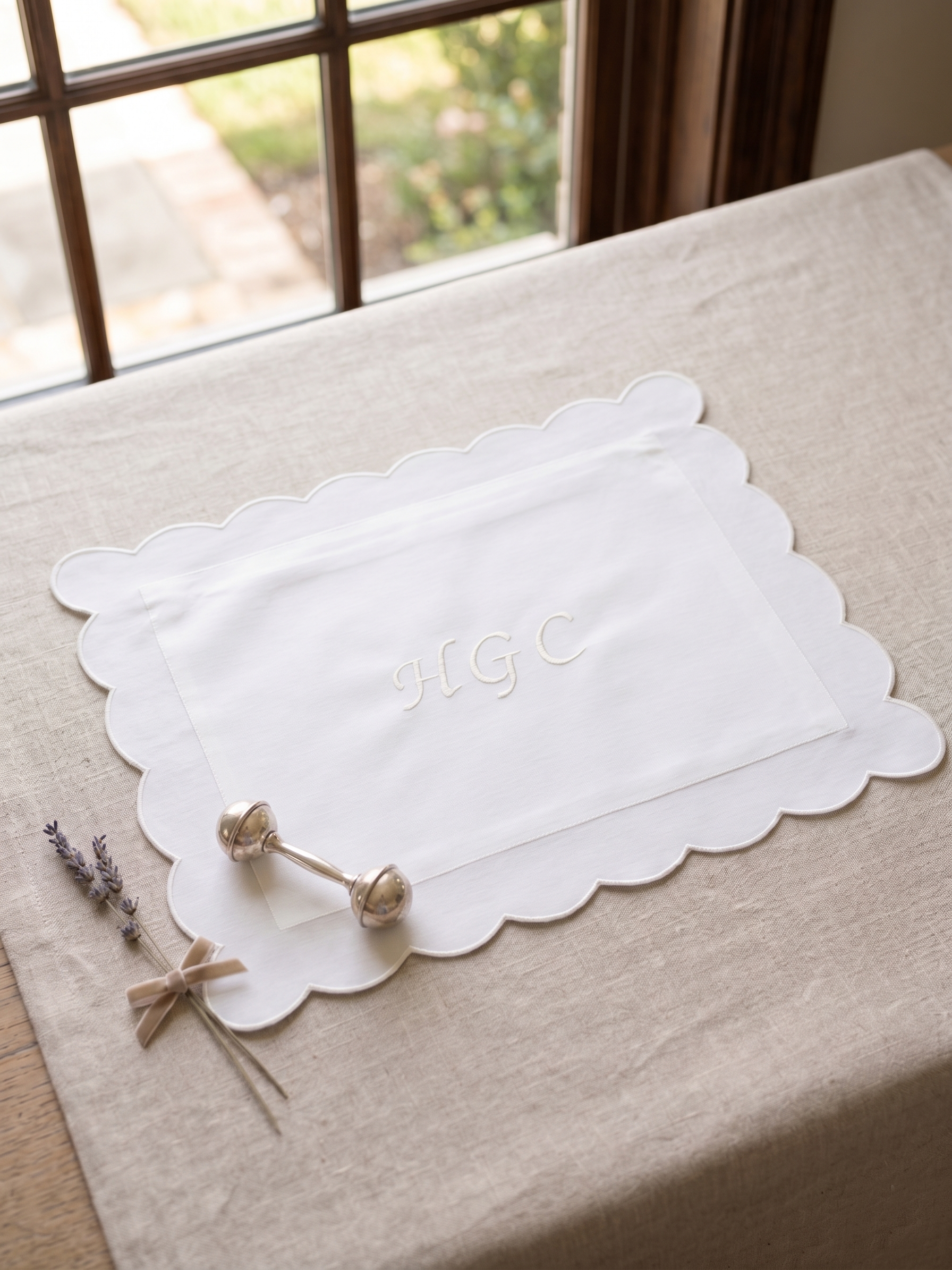 Embroidered Initial Monogram Baby Pillow