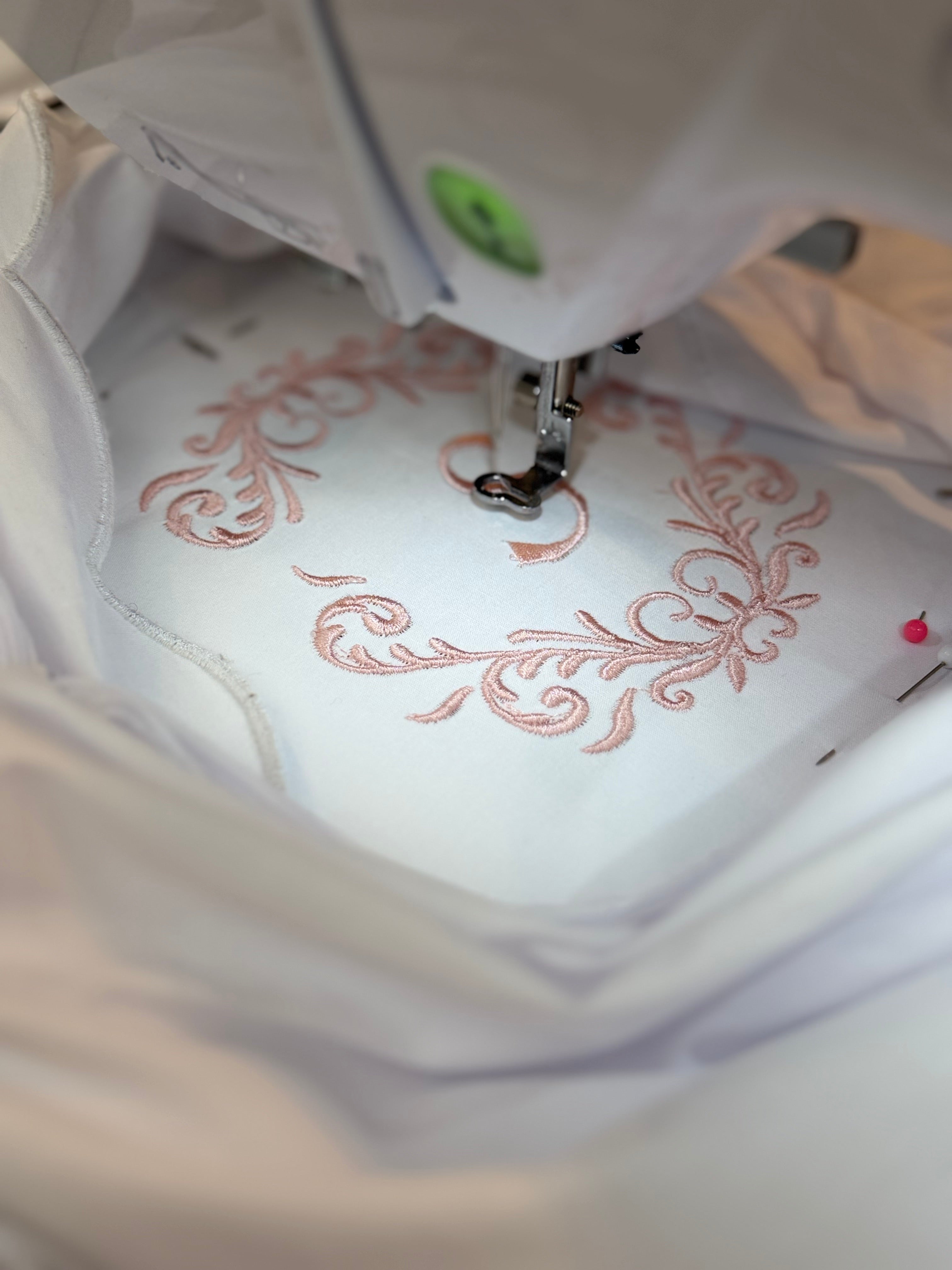 Personalised Cotton Baby Pillowcase – Monogram Scalloped Nursery Cushion Cover