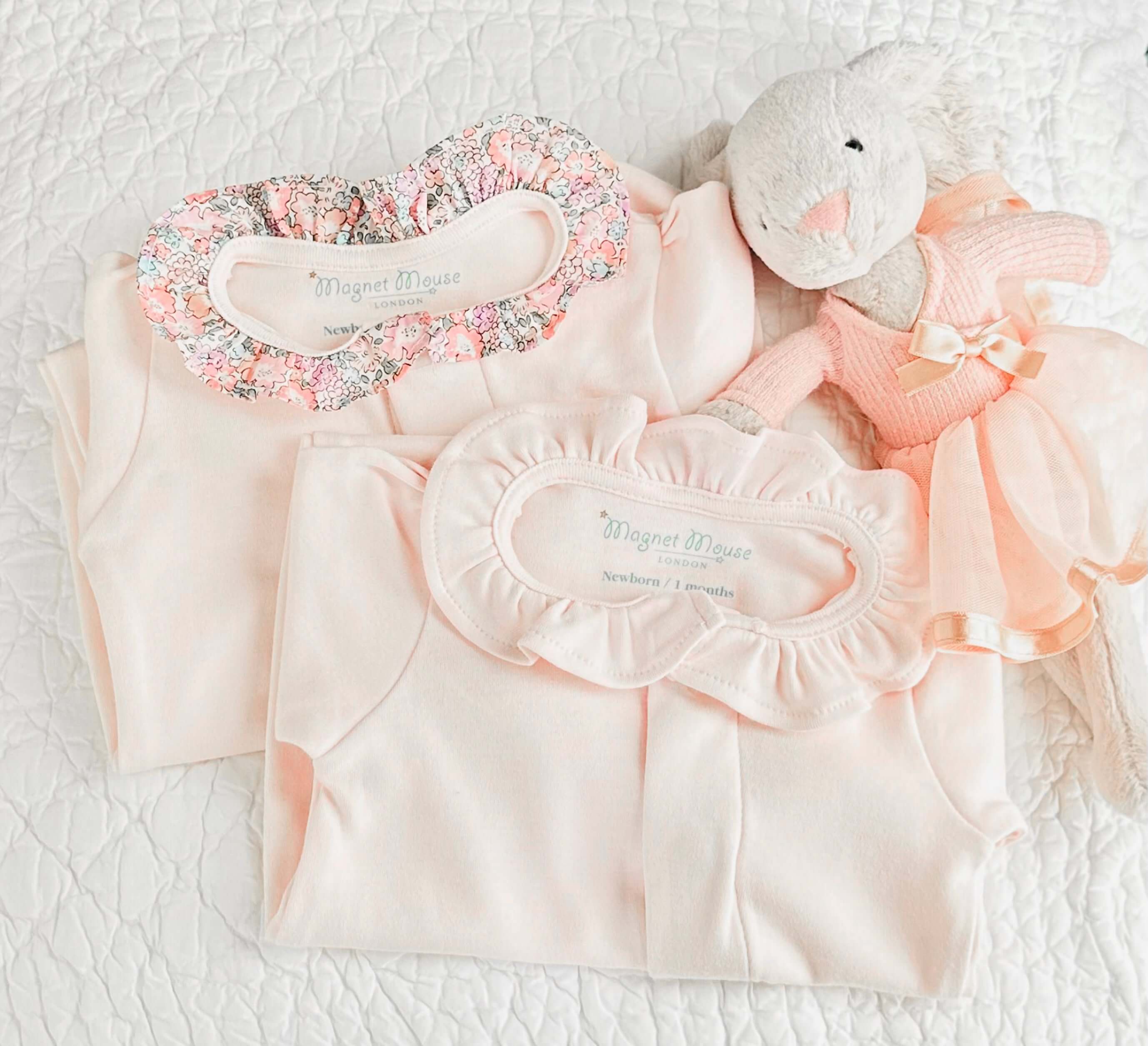 Baby girl onesie Liberty ruffle collar luxury outfit UK