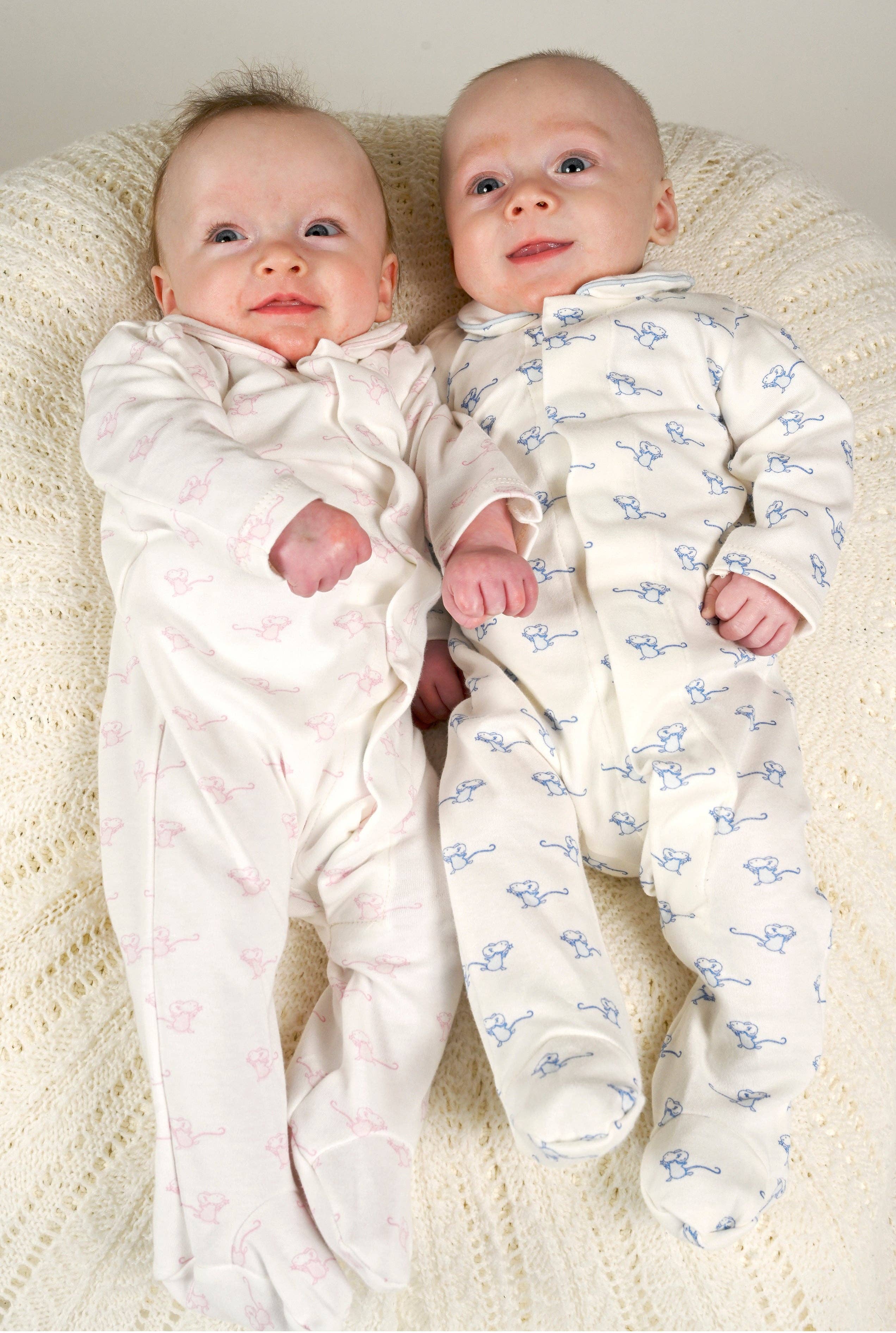 Blue Mouse Baby Boy Onesie luxury newborn cotton UK