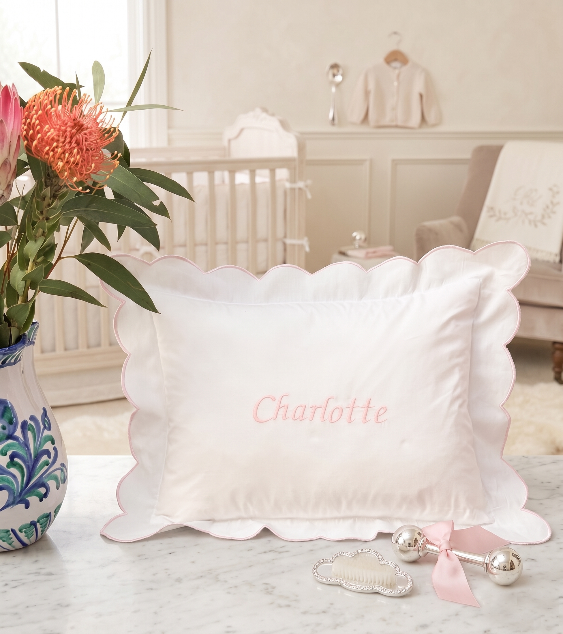 Personalised Name Baby Pillowcase - Cotton Keepsake (30x40cm)