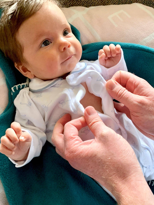 Blue Mouse Baby Boy Onesie luxury newborn cotton UK