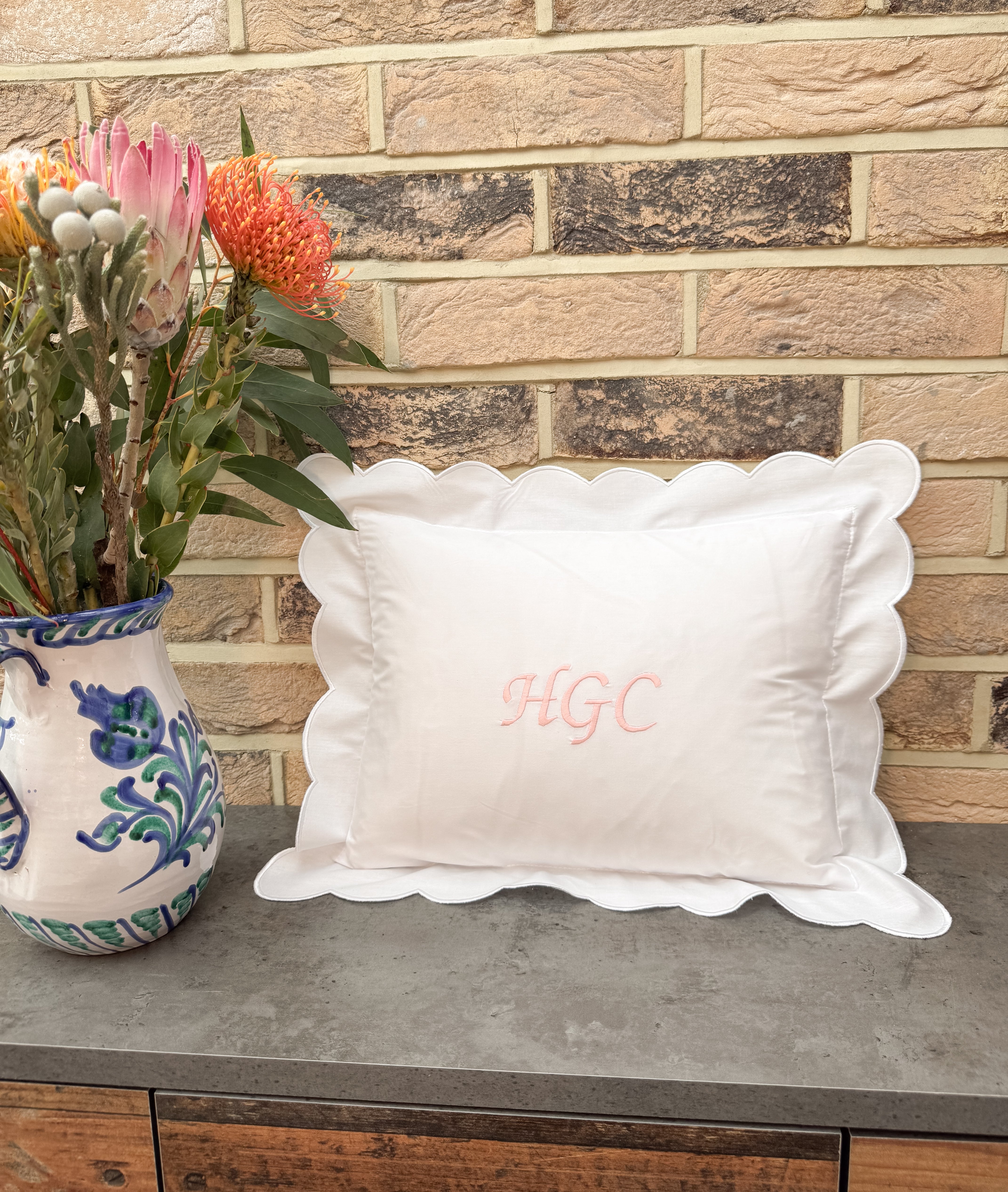 Embroidered Initial Monogram Baby Pillow